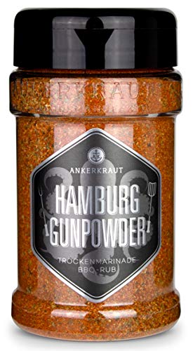 Ankerkraut Hamburg Gunpowder, Rub Gewürzmischung, der Ankerkraut Haus-Rub, 200g im Streuer Ankerkraut Hamburg Gunpowder, Rub Gewürzmischung, der Ankerkraut Haus-Rub, 200g im Streuer von Ankerkraut