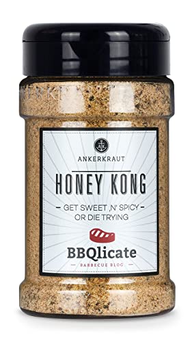 Ankerkraut Honey Kong Gewürz, BBQ-Rub, 250g im Streuer, Grill-Würze Süß Scharf für Fleisch, Harmonie aus Honig-Pulver, Pfeffer zum BBQ Grillen in Premium Qualität Ankerkraut Honey Kong Gewürz, BBQ-Rub, 250g im Streuer, Grill-Würze Süß Scharf für Fleisch, Harmonie aus Honig-Pulver, Pfeffer zum BBQ Grillen in Premium Qualität von Ankerkraut