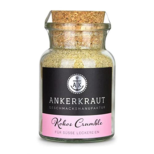 Ankerkraut Kokos Crumble, 120g im Korkenglas, Lecker Backen zum Nachtisch, Kokos Streusel warm Genuss pur, Streusel-Kuchen mit Vanille Eis Ankerkraut Kokos Crumble, 120g im Korkenglas, Lecker Backen zum Nachtisch, Kokos Streusel warm Genuss pur, Streusel-Kuchen mit Vanille Eis von Ankerkraut