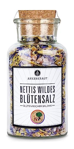 Ankerkraut Nettis Wildes Blütensalz, 260g im Korkenglas, Farbenfrohes Premium-Salz mit Blüten, von Ankerkraut