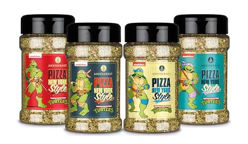 Ankerkraut Ninja Turtles Gewürz-Set, 4x Pizza New York Style, Special Edition Donnie, Mikey, Leo und Raph, Pizza Gewürz, italienische Pizza würzen von Ankerkraut