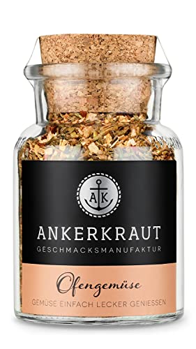 Ankerkraut Ofengemüse Gewürz, Zubereitung von Gemüse jeglicher Art im Backofen oder am Grill, einfach lecker genießen, bunte Leckereien easy kochen, 90 g im Korkenglas von Ankerkraut