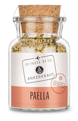 Ankerkraut Paella Menorca, 145g im Korkenglas, Essen mit Tradition aus Spanien, für Hähnchen Meeresfrüchte und Gemüse, lecker für zu Hause von Ankerkraut