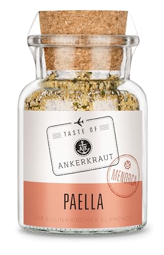 Ankerkraut Paella Gewürz Menorca, 145g im Korkenglas, Essen mit Tradition aus Spanien, für Hähnchen Meeresfrüchte und Gemüse, lecker für zu Hause von Ankerkraut