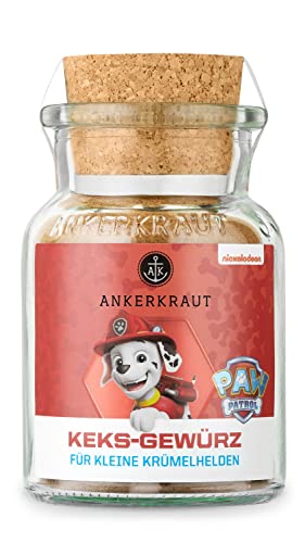 Ankerkraut Paw Patrol Kekse Gewürz, 60g im Korkenglas, Paw Patrol Figuren Marshall Edition, Weihnachten Keks zu Hause selber backen, Premium Qualität von Ankerkraut