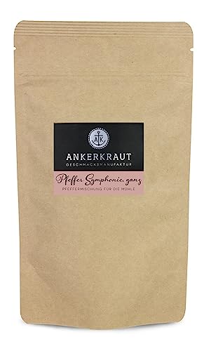 Ankerkraut Pfeffer Symphonie Ganz, 450g im XXL-Beutel, Mischung Verschiedener Sorten, Verfeinert mit Rosa Beeren und Piment, Für Pfeffer-Mühle Ankerkraut Pfeffer Symphonie Ganz, 450g im XXL-Beutel, Mischung Verschiedener Sorten, Verfeinert mit Rosa Beeren und Piment, Für Pfeffer-Mühle von Ankerkraut