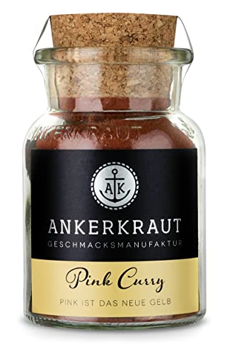 Ankerkraut Pink Curry Gewürz, 80g im Korkenglas, Indisches Gericht Mischung Würzender Zutaten, Einfach Kochen Ohne Geschmacksverstärker, Indien Masala in deiner Küche von Ankerkraut