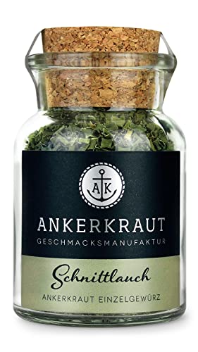 Ankerkraut Schnittlauch, für Rührei, Soßen, Eintöpfe, 8g im Korkenglas, Omlette Frühstück, Lecker-Momente, Lauch im Glas für Küche, Kräuter mit Geschmack von Ankerkraut