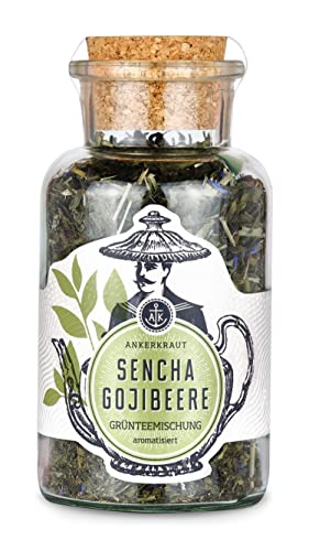 Ankerkraut Sencha Gojibeere Grüntee, grüner Tee, lose Blätter für heißen Genuss, Heißgetränk gesund, 70g im Korkenglas Ankerkraut Sencha Gojibeere Grüntee, grüner Tee, lose Blätter für heißen Genuss, Heißgetränk gesund, 70g im Korkenglas von Ankerkraut