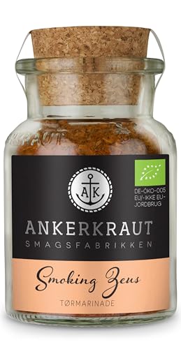 Ankerkraut Smoking Zeus, tørmarinade til grillning og tilberedning af gyros og svinekød, med hvidløg, merian og chili, 80g i glas med korklåg Ankerkraut Smoking Zeus, tørmarinade til grillning og tilberedning af gyros og svinekød, med hvidløg, merian og chili, 80g i glas med korklåg von Ankerkraut