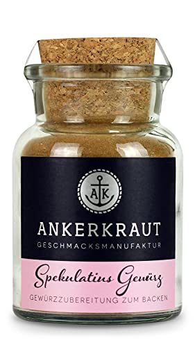 Ankerkraut Spekulatius Gewürz, Kekse backen an Weihnachten, zuckerfrei, mit Zimt und Nelken, Gebäck, Plätzchen essen mit Familie und Kinder, 60 g im Korkenglas von Ankerkraut