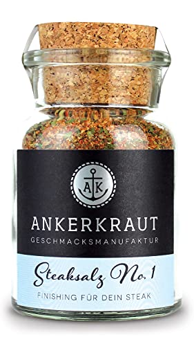 Ankerkraut Steaksalz No. 1, das pefekte Finisher- und Steakhouse-Salz, 80g im Korkenglas von Ankerkraut