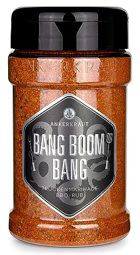 Ankerkraut Bang Boom Bang, scharfer BBQ-Rub Gewürzmischung für alle die gar nicht scharf genug essen können, 210g im Streuer von Ankerkraut