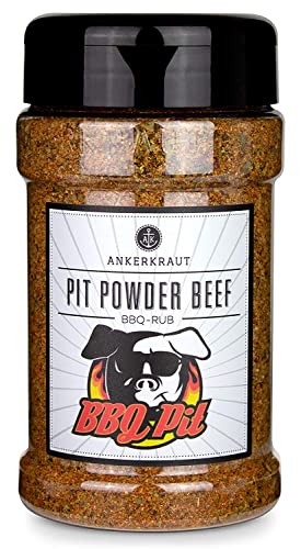 Ankerkraut Pit Powder Beef, BBQ Rub Gewürzmischung von BBQ-Pit, für Beef Ribs, Flank Steak oder klassische Steaks, 200g im Streuer von Ankerkraut