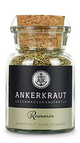 Ankerkaut Rosmarin Gewürz, gerebelt, getrocknet, perfekt für Kartoffeln, Essen mit Kartoffel würzen, Kartoffelspalten, Wedges, Gitterkartoffeln würzen, 40g im Korkenglas von Ankerkraut