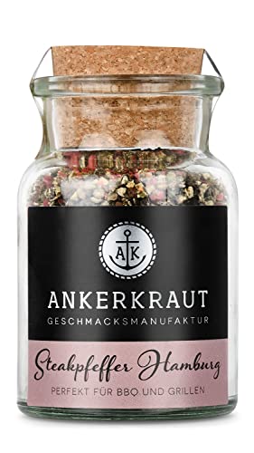 Ankerkraut Steakpfeffer Hamburg, Hausmischung, grober Steakhouse-Pfeffer, 80g im Korkenglas von Ankerkraut