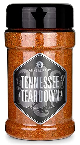 Ankerkraut Tennessee Teardown, BBQ Rub Gewürzmischung zum Grillen, Memphis Style, 200g im Streuer von Ankerkraut