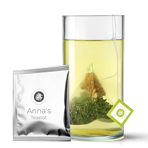 Anna's Teapot Bio Genmaicha mit Matcha in Teebeutel - Japanischer Grüntee Bio Sencha mit geröstetem Reis und Matcha - 100 Pyramidenbeutel einzelverpackt in einer Schutzverpackung von Anna's Teapot