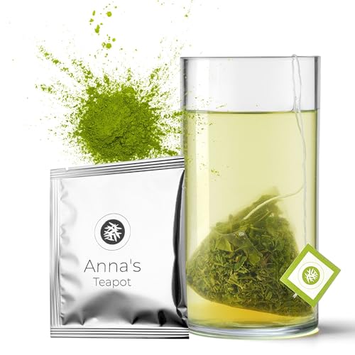 Anna's Teapot Bio Sencha mit Matcha in Teebeutel - Japanischer Grüntee Bio Sencha und Matcha - 100 Pyramidenbeutel einzelverpackt in einer Schutzverpackung von Anna's Teapot
