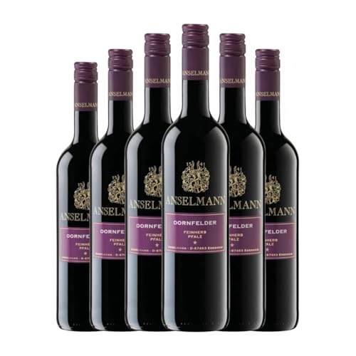 Anselmann Dornfelder Halbtrocken Halbsüß Pfälz 75 cl Rotwein (Karton mit 6 Flaschen von 75 cl) von Anselmann