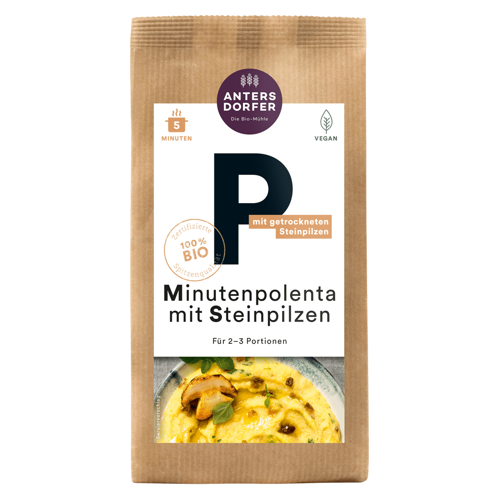 Bio Minutenpolenta mit Steinpilz von Antersdorfer