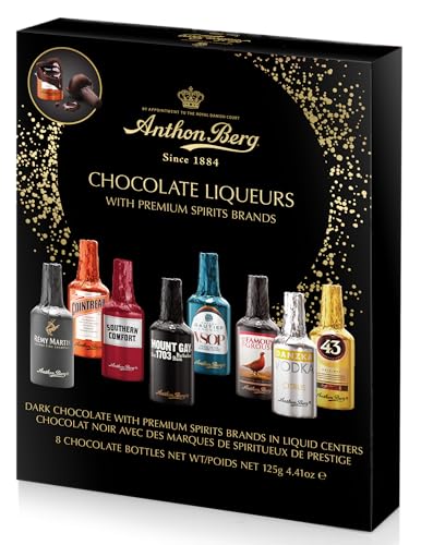 Anthon Berg 8 Schokoladenliköre, berühmte Spirituosen mit einer leckeren flüssigen Füllung, 125 g (1 Stück) von Anthon Berg