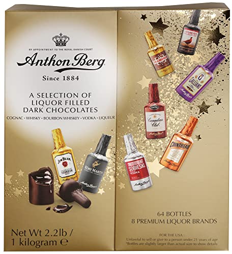 Anthon Berg Liquor Gefüllte Dunkle Pralinen Geschenkbox Sortiment (64er Pack) von Anthon Berg