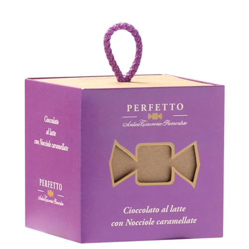 Antica Torroneria Piemontese Perfetto Praline Cioccolato al latte e nocciole caramellate (Vollmilchschokolade mit karamellisierten Haselnüssen) ~ 100g im Cubo Premium-Geschenk von Antica Torroneria Piemontese