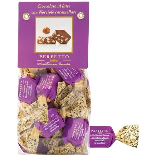 Antica Torroneria Piemontese Perfetto Praline Cioccolato al latte e nocciole caramellate (Vollmilchschokolade mit karamellisierten Haselnüssen) 150g im Beutel von Antica Torroneria