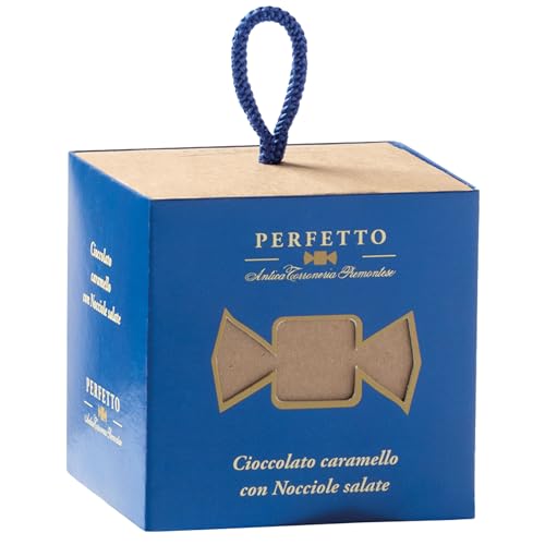 Antica Torroneria Piemontese Perfetto Praline Cioccolato caramello con Nocciole salate (Weiße Schokolade mit Karamell und gesalzenen Haselnüssen) ~ 100g im Cubo Premium-Geschenk von Antica Torroneria