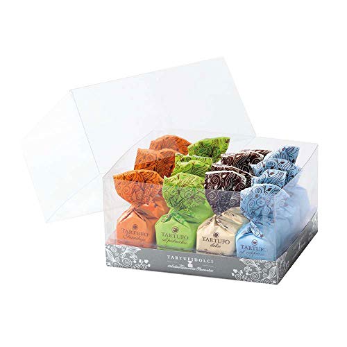 Antica Torroneria Piemontese Tartufi misti, 16er Mix, Schokoladentrüffel Tartufo gemischt, 16er Set Geschenkpackung - 220g Trüffel Pralinen von Antica Torroneria