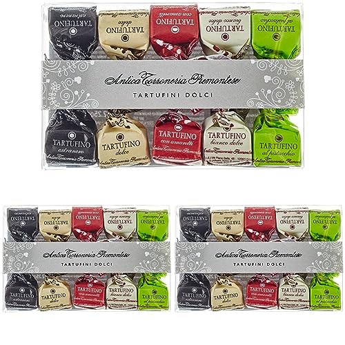 Antica Torroneria Piemontese Tartufini gemsichte Trüffelpralinen in Geschenkbox aus Italien (1 x 70 g) (Packung mit 3) von Antica Torroneria