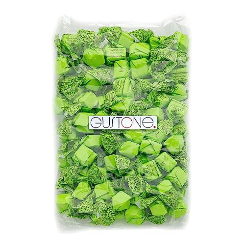 GUSTONE. Tartufi dolci al pistacchio (weiß Pistazie) | 70 Stück je 14g | Antica Torroneria Piemontese | Edle Trüffel-Praline aus Italien | Schokoladen-Trüffel mit weißer Schokolade | 1 kg Großpackung von GUSTONE.