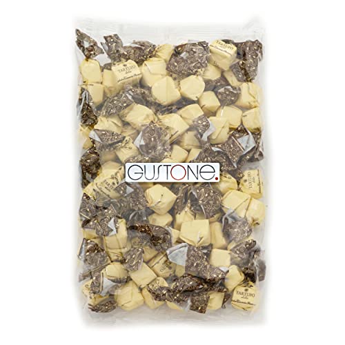 GUSTONE. Tartufi dolci nero | 70 Stück je 14g | Antica Torroneria Piemontese | Trüffel-Praline Zartbitterschokolade und Piemont Haselnüssen | 1kg Großpackung als Geschenk von GUSTONE.