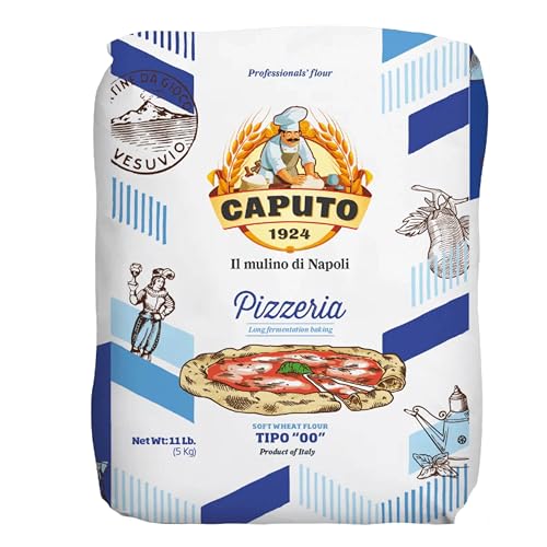 Antimo Caputo Pizzeria Mehl, blau, 5 kg Beutel – italienisches 00 Mehl – weicher Weizen für Pizzateig – macht die perfekt elastische, kauige, knusprige Bubble Neapolitanische Pizza von Antico Molino Napoli