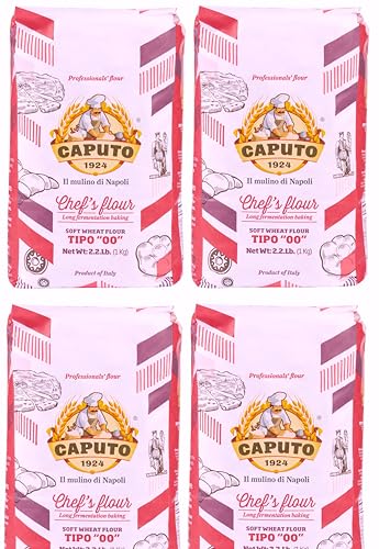 Antimo Caputo Chefs Mehl 1 kg (4 Stück) – Italian Double Zero 00 – weicher Weizen für Pizzateig, Brot und Pasta von Antimo Caputo