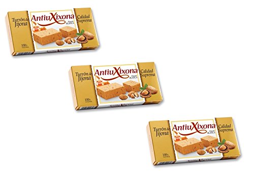 AntiuXixona - Das Packet enthält 3 White Label Hartes Mandelnougat mit ganzen Mandeln - Höchste Qualität - 200gr (Kein Gluten) - Spanisch nougat / Spanisch turron von AntiuXixona