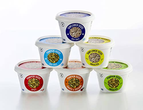 Sortiment von 4x85g Griechischen Premium-Kürbiskernen und 2x85g Griechischen Premium-Sonnenblumenkernen, alle geschält und geröstet, hoher Proteingehalt, hoher Ballaststoffgehalt, vegan, nußfrei Sortiment von 4x85g Griechischen Premium-Kürbiskernen und 2x85g Griechischen Premium-Sonnenblumenkernen, alle geschält und geröstet, hoher Proteingehalt, hoher Ballaststoffgehalt, vegan, nußfrei von Antonio Foods