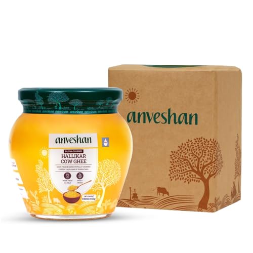 Anveshan A2 Desi Cow Ghee 500 ml | Traditionell Bilona-gebrannt Danedar Ghee | Aromatisch | NABL Labor getestet (70+ Tests), tierversuchsfrei | Grasfutter | Glas Anveshan A2 Desi Cow Ghee 500 ml | Traditionell Bilona-gebrannt Danedar Ghee | Aromatisch | NABL Labor getestet (70+ Tests), tierversuchsfrei | Grasfutter | Glas von Anveshan