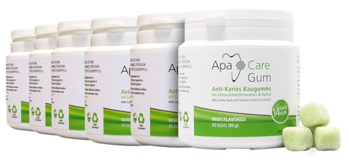 ApaCare Gum Anti-Karies Kaugummi mit Zahnschmelzmineralien | 6 Dosen ApaCare Gum Anti-Karies Kaugummi mit Zahnschmelzmineralien | 6 Dosen von Apa Care