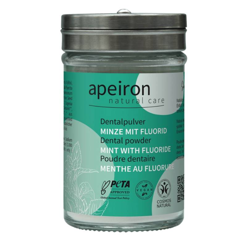 Dentalpulver Minze + Fluorid von Apeiron