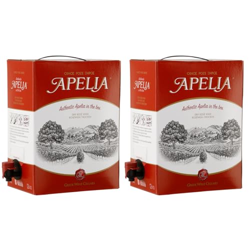 Apelia rose trocken 2x 3,0l Bag-in-Box | Trockener Roséwein aus Griechenland | 12% Vol. | Kourtaki | +20ml Jassas Olivenöl Apelia rose trocken 2x 3,0l Bag-in-Box | Trockener Roséwein aus Griechenland | 12% Vol. | Kourtaki | +20ml Jassas Olivenöl von Apelia