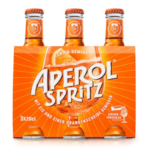 APEROL SPRITZ l Liköre italienischer Aperitif servierfertig, italienischer Aperitif oder als Cocktail, 10,5% Vol. 3 x 0,200 l von Aperol