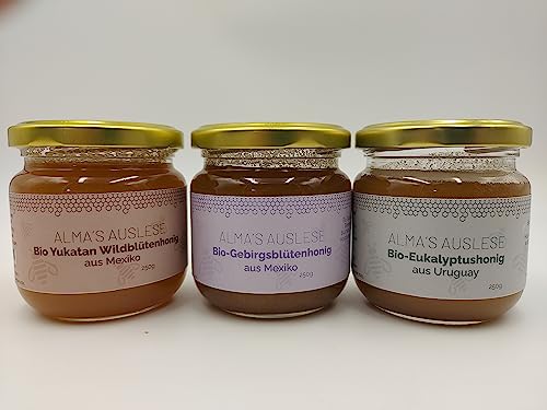 BIO-Honig 3 x 250g - 100% natürlich, roh von Apimiel