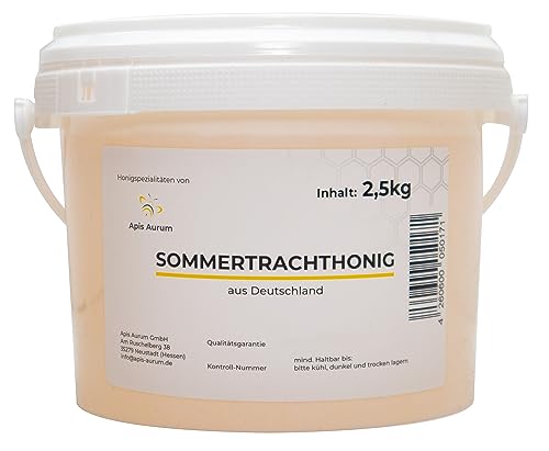 Deutscher Sommertrachthonig - 2,5kg im Honigeimer - Honig aus Hessen von Apis Aurum