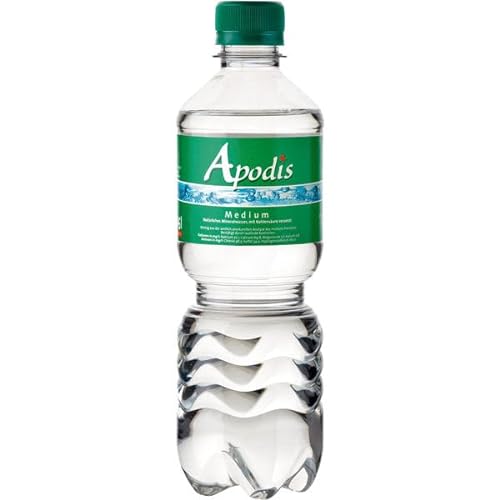 Apodis Medium natürliches Mineralwasser mit Kohlensäure, 12er Pack (12 x 0.5 l) EINWEG von Apodis