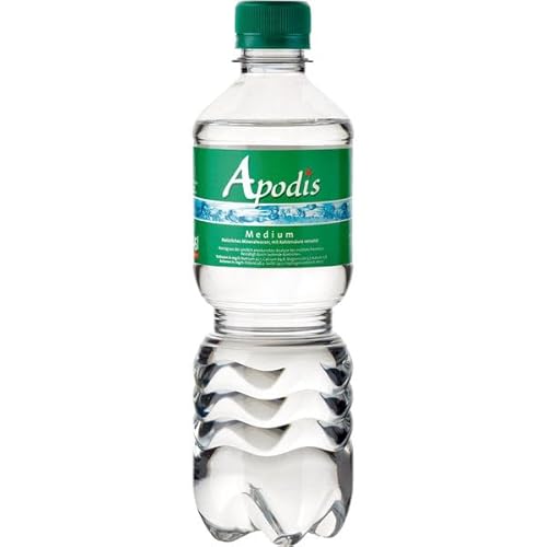 Apodis Medium natürliches Mineralwasser mit Kohlensäure, 12er Pack (12 x 0.5 l) EINWEG von Apodis