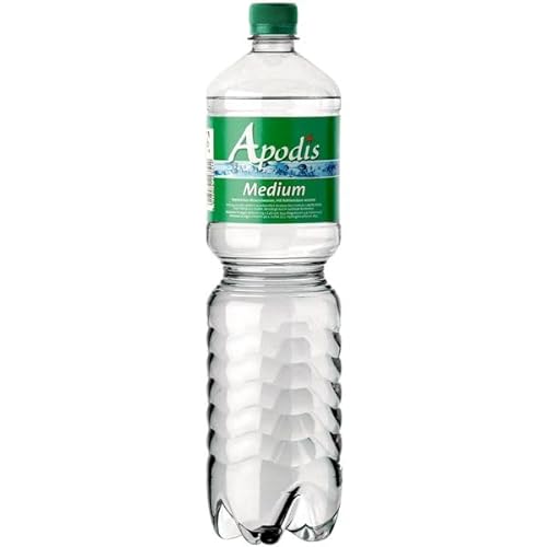 Apodis Medium natürliches Mineralwasser mit Kohlensäure, 12er Pack (12 x 1.5 l) EINWEG von Apodis