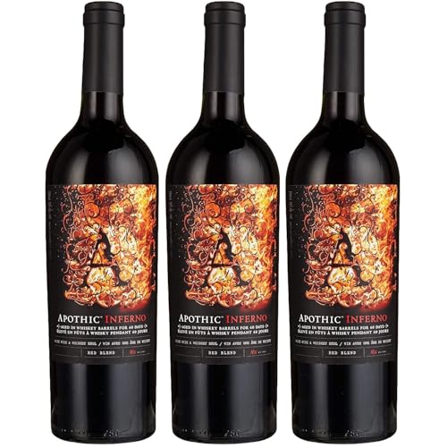 Apothic Wines Inferno Rotwein Cuvée Wein trocken Kalifornien I Versanel Paket (3 x 0,75l) von Apothic Wines