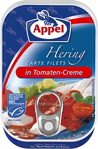 Appel Heringsfilets in Tomaten-Creme, 12er Pack Konserven, Fisch in Tomatencreme von Appel